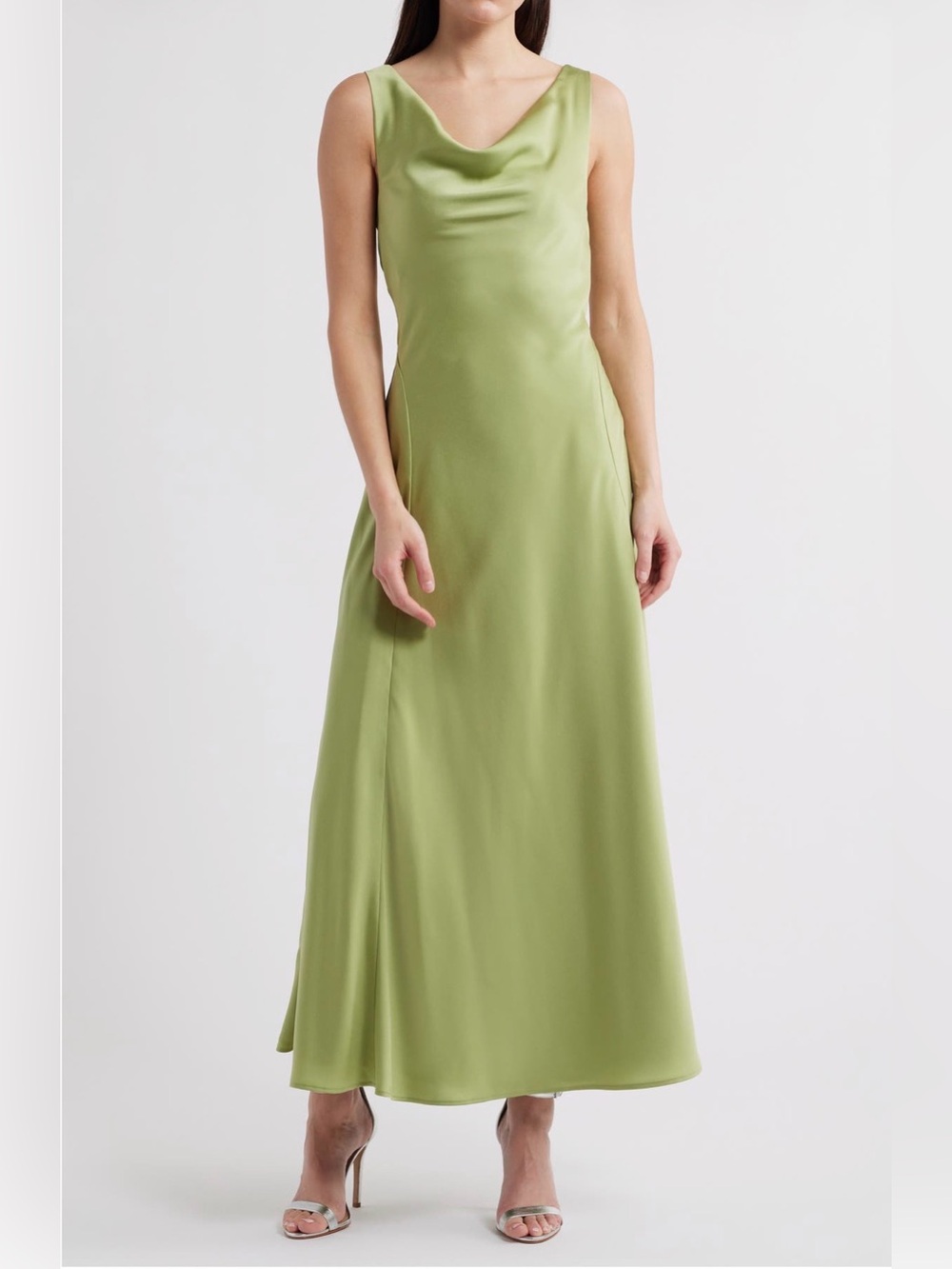 WAYF Tala Cowl Neck Satin Gown
